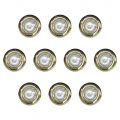 10 Pack of Recessed Spotlights, Polished Brass