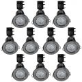 10 Pack of IP20 Fire Rated Recessed Downlighters with LED Bulbs – Black Chrome