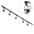 2 Metre Track Light Kit with 5 Greenwich Heads and Halogen Bulbs – Black
