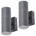 2 Pack of Kenn 2 Light Up and Down Outdoor Wall Light – Anthracite