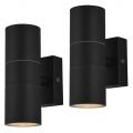 2 Pack of Kenn 2 Light Up and Down Outdoor Wall Light – Black