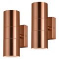 2 Pack of Kenn 2 Light Up and Down Outdoor Wall Light – Copper