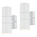 2 Pack of Kenn 2 Light Up and Down Outdoor Wall Light – White