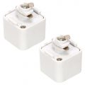 2 Pack of Track Adapter for Single Circuit Mains Track – White