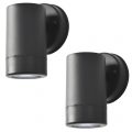 2 Pack of Hahn Outdoor Polycarbonate LED Single Up Or Down Wall Light – Black