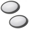 2 Pack of Upton Outdoor LED Oval Wall Light – Black