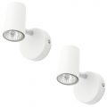 2 Pack of Chobham Industrial Style Single Adjustable Spotlight Wall Light – White