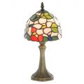 Tiffany Floral 8 Inch Table Lamp With Multi Coloured Shade – Antique Brass