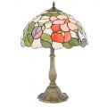 Tiffany Table Lamp with Multi Coloured Shade Floral 16 Inch – Antique Brass