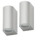 Pack of 2 Outdoor Twin LED Up and Down Lighter Wall Light – Grey