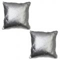 2 Pack of Glitz Sequin Cushion – Silver