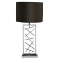 Gaius 1 Light Table Lamp with Black Shade – Chrome