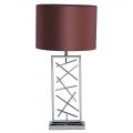Gaius 1 Light Table Lamp with Maroon Shade – Chrome