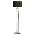 Gaius 1 Light Floor Lamp with Black Shade – Chrome