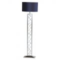 Gaius 1 Light Floor Lamp with Blue Shade – Chrome