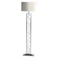 Gaius 1 Light Floor Lamp with Pearl Shade – Chrome