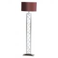 Gaius 1 Light Floor Lamp with Maroon Shade – Chrome