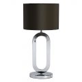 Oval 1 Light Table Lamp with Black Shade – Chrome