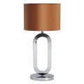 Oval 1 Light Table Lamp with Bronze Shade – Chrome