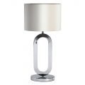 Oval 1 Light Table Lamp with Pearl Shade – Chrome