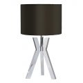 Metal Tripod 1 Light Table Lamp with Black Shade – Chrome