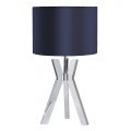 Metal Tripod 1 Light Table Lamp with Blue Shade – Chrome
