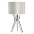 Metal Tripod 1 Light Table Lamp with Pearl Shade – Chrome
