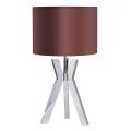 Metal Tripod 1 Light Table Lamp with Maroon Shade – Chrome