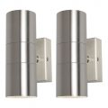 Up & Down Outdoor Wall Light by Litecraft (2 Pack, Stainless Steel)