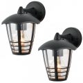 2 Pack of Francis Outdoor 1 Light Die Cast Curved Wall Lantern – Black
