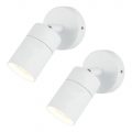2 Pack of Kenn 1 Light Adjustable Outdoor Wall Light – White