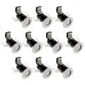 10 Pack of IP20 Fire Rated Recessed Downlighters with LED Bulbs – White