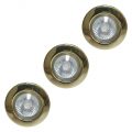 3 Pack of Circular Recessed Downlights, Polished Brass