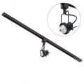 1 Metre Track Light Kit with 1 Greenwich Heads and Halogen Bulbs – Black