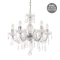 Marie Therese Chandelier – Chrome and Clear with FREE LED Bulbs
