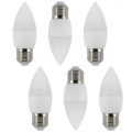 6 Pack of 6 Watt LED E27 Edison Screw Daylight Candle Bulb – Cool White
