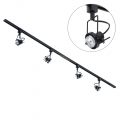 2 Metre Track Light Kit with 4 Greenwich Heads and Halogen Bulbs – Black