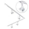 2 Metre L Shape Track Light Kit with 4 Greenwich Heads and Halogen Bulbs – White