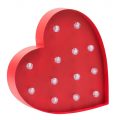Novelty Heart Shaped Table or Wall Light – Red