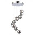 Cluster Pendant Light with Smoked Glass Ball Shades – Chrome Orb 3 Light