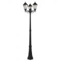 Neri Outdoor Polycarbonate Triple Head Tall Lamp Post Lantern – Black