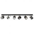 Telford Ceiling Spotlight Bar with 6 Adjustable Heads – Black Chrome