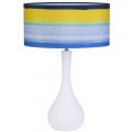 1 Light Gourd Shaped Table Lamp with Beach Inspired Cylinder Shade – White