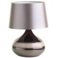 1 Light Ceramic Table Lamp with Silver Conical Shade – Chocolate