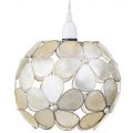 Floral Style Capiz Ball Easy to Fit Ceiling Shade – Champagne