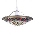 Tiffany Light Shade Easy to Fit Shallow Dish Uplighter Shade – Multi-coloured