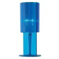 Blue Acrylic Ribbed Table Lamp