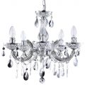 Marie Therese Chandelier 5 Light Dual Mount – Silver