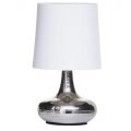 Mini Scratched Table Lamp with White Shade – Chrome