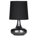Mini Scratched Table Lamp with Black Shade – Black Chrome